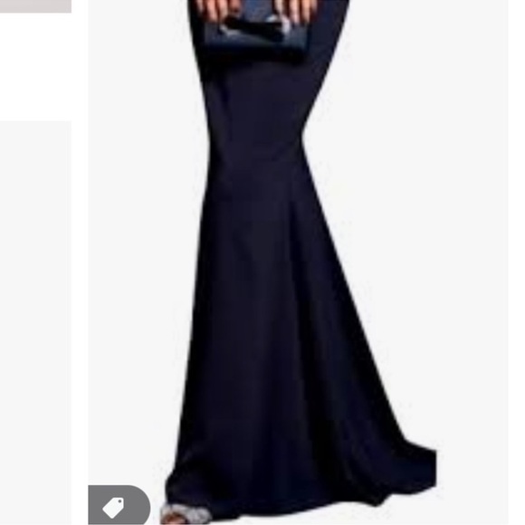 Badgley Mischka Off the Shoulder black long formal gown dress Sz 10 - Picture 13 of 15